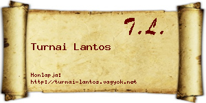 Turnai Lantos névjegykártya